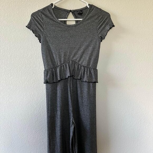 EUC Girl Art Class Romper Black and Silver sz 7/8 - Picture 1 of 4